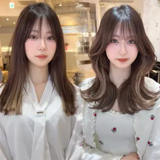 ロング レイヤー×ブリーチ 縮毛矯正/KAのヘアスタイル