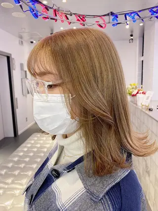 セミロング カラー ヘアアレンジ レイヤー/ハイトーン 🧸SENAのヘアスタイル