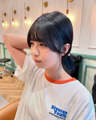 ミディアム 韓国レイヤー/顔周り /縮毛矯正/羽田航のヘアスタイル