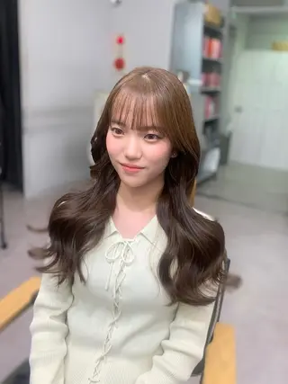 ロング shes茶屋町アリサ 🎀顔周り×韓国風のヘアスタイル