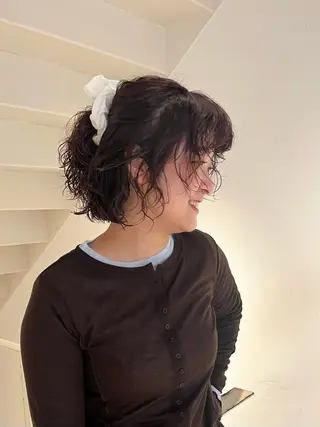 ショート パーマ 福間 由菜　京都美容室のヘアスタイル