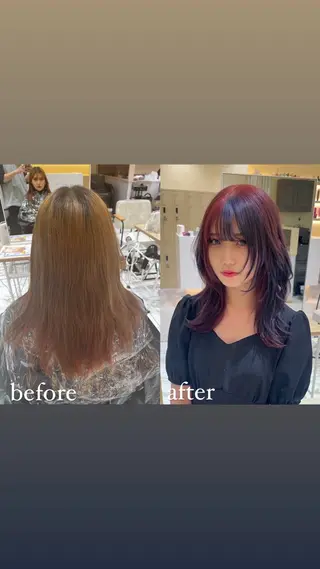 セミロング カラー 🥇メンズパーマ /縮毛矯正/木村神心のヘアスタイル