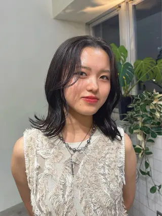 ミディアム 暖色カラー モデル募集中MICOのヘアスタイル