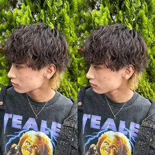 ショート カラー パーマ メンズ 亀井隆汰/メンズ専門 パーマ特化美容師のヘアスタイル