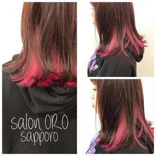 セミロング カラー 平川 友希子のヘアスタイル