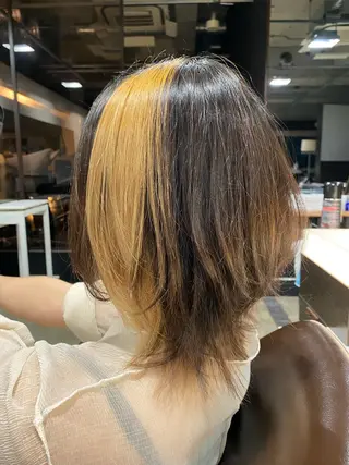 ミディアム タツキ／レイヤー／ パーマ／艶カラーのヘアスタイル