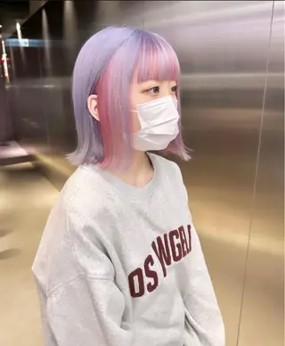 ミディアム カラー ハイトーン/ 縮毛矯正のヘアスタイル