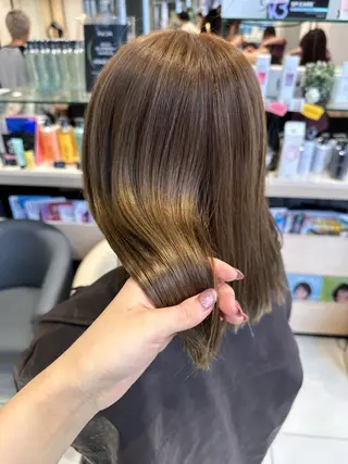 ミディアム カラー クロスパーマ/うる艶 カラー/Kurumiのヘアスタイル