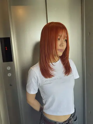 セミロング カラー 暖色magico/ レイヤーゆいかずきのヘアスタイル