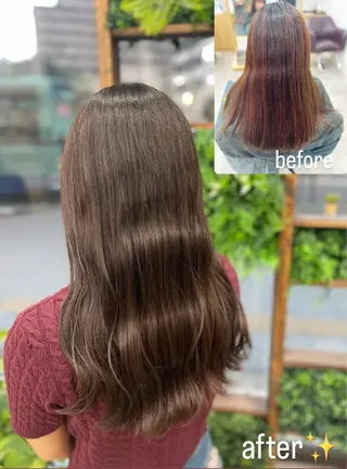 セミロング カラー 佐藤 なつののヘアスタイル