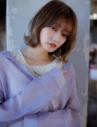 ミディアム 尾崎 優也のヘアスタイル