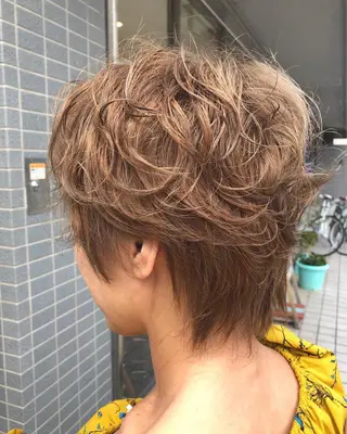 ショート カラー 似合わせ レイヤー須川のヘアスタイル