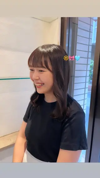 ミディアム 顔周りカット/ 似合わせ/momo/のヘアスタイル