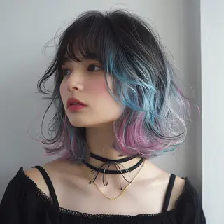 カラー ミディアム レヴ　草加駅3分🌻 ✂️早朝深夜営業🌱のヘアスタイル