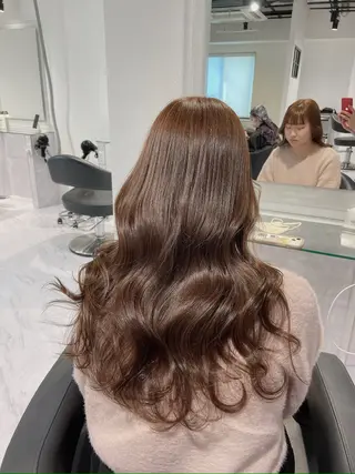 セミロング カラー ✨透明感、艶髪ヘア✨ 韓国ヘア特化💖のヘアスタイル