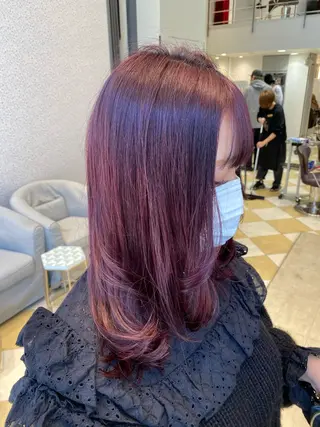 セミロング カラー Kou所属・💜髪質改善美髪💜 星野清光のヘアスタイル