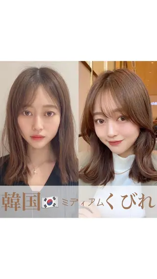 ミディアム カラー パーマ 小野寺瑞希 /最小顔カットのヘアスタイル