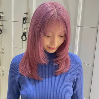 セミロング カラー 🩶赤み消しカラー 🐈⬛荻野美思🐾のヘアスタイル