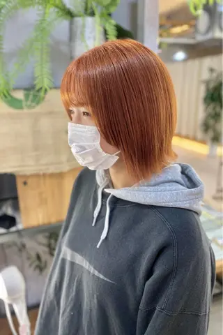 ミディアム カラー 菊地 紗矢のヘアスタイル