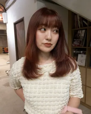 ミディアム カラー muku所属・ボブ/パーマ /muku サリのヘアスタイル