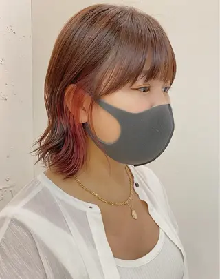 ミディアム カラー すぎもと さき⚡️ 朝ラク・*パーマのヘアスタイル