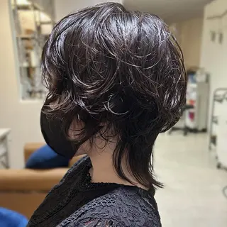 ミディアム パーマ Halo/長居美容室 似合わせカット/ロキのヘアスタイル