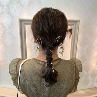 セミロング ヘアアレンジ SALOWIN川崎WEST店所属・🌷川崎/アレンジ/ 暖色ボブ/コトネ🌷のヘアスタイル