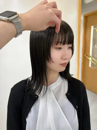 ロング ぱつっとボブ/ショ ート/高田明日美のヘアスタイル
