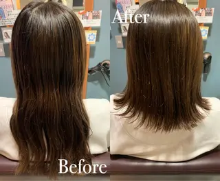 ミディアム 傷ませない縮毛矯正／ 吉岡 美江のヘアスタイル