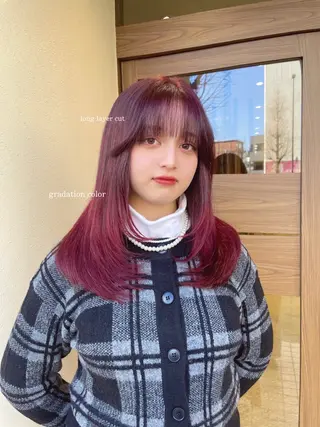 ロング 中山 遥のヘアスタイル