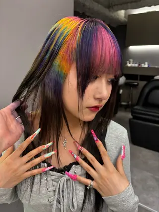 セミロング カラー 名古屋／デザイン／ ブリーチ/松井亮磨のヘアスタイル