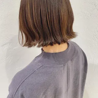 ミディアム カラー ヘアアレンジ 🫧透明感カラー/ ボブ/小笠原🪽のヘアスタイル