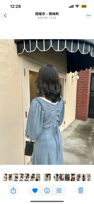 ミディアム カラー 鳥居 愛子のヘアスタイル