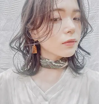 ミディアム カラー パーマ 大野 あさみのヘアスタイル