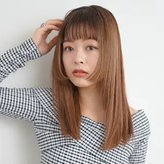 ミディアム カラー パーマ 髪質改善ストレート✨ パーマヘア✨YUKIのヘアスタイル