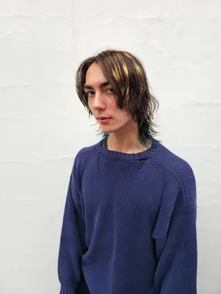 メンズ セミロング 片岸 信征のヘアスタイル