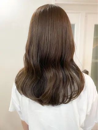 カラー ミディアム/顔周り/ ベージュ🌼mayuのヘアスタイル