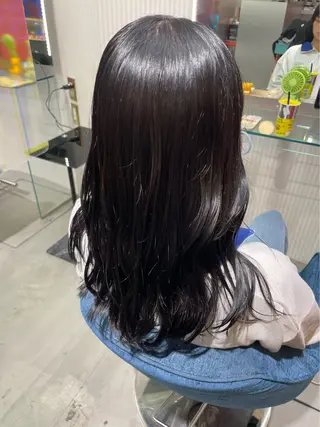 セミロング カラー 安井まゆ _Box mico.のヘアスタイル