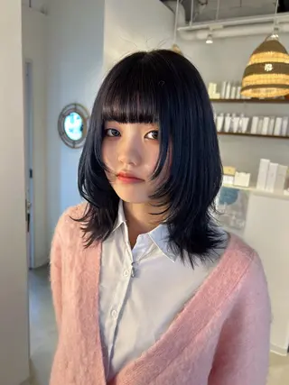 ロング カラー shu ブラウンピンクカラーのヘアスタイル