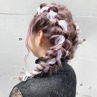 ミディアム ヘアアレンジ 🎨カラー満足度 500%💫ヅル💫のヘアスタイル