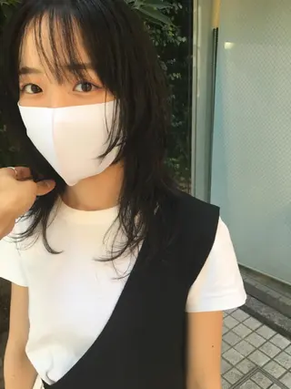 ミディアム カラー ハイトーン/レイヤー /ウルフ⭐️永田⭐️のヘアスタイル