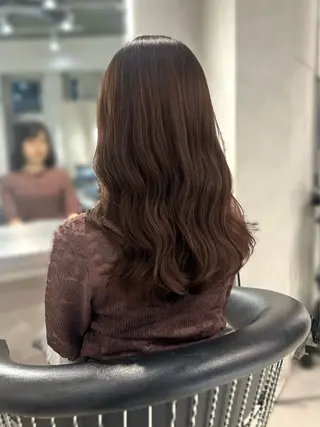 セミロング コテ巻き風パーマ💛 池袋のヘアスタイル