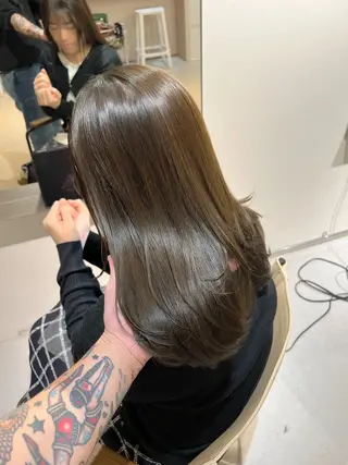 セミロング カラー ヘアアレンジ ✨韓国/外国人風✨ 江原巧のヘアスタイル