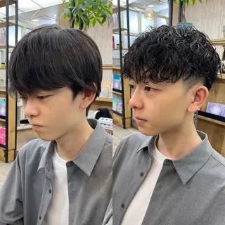ショート パーマ メンズ HIKARU副店長/ ✨️髪質改善のヘアスタイル