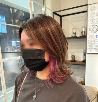 ミディアム カラー ヘアアレンジ メンズ 🫧ブリーチ/ボブ /メンズ/🫧RENのヘアスタイル
