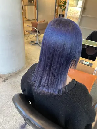 セミロング カラー パーマ ヘアアレンジ ハイトーンカラー🤍 山下 優華のヘアスタイル