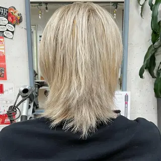 セミロング カラー メンズパーマ 本多のヘアスタイル