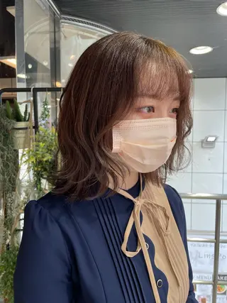 セミロング カラー aya/小顔レイヤー /柔らかカラーのヘアスタイル