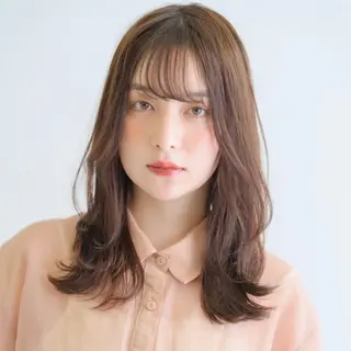セミロング カラー ヘアアレンジ ねいろ/ カラーモデル募集中のヘアスタイル