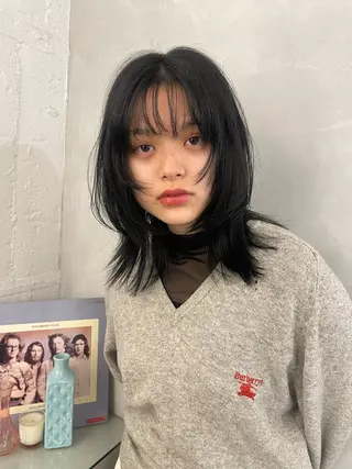 ミディアム カラー Hatsune 🐯レイヤーカットのヘアスタイル